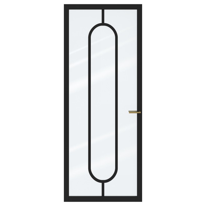 Binnendeur Skantrae SSL 14519 Blank Glas Zwart Gelakt